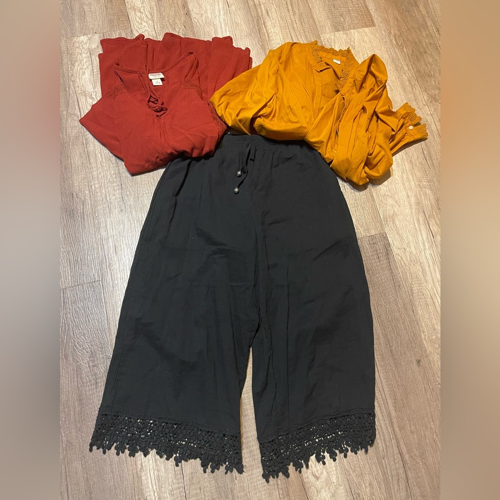 2 blouses and pants